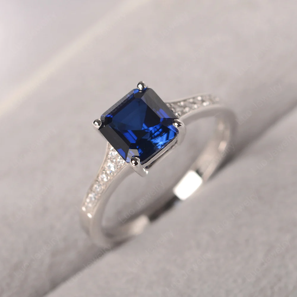 Sapphire Asscher Cut Ring