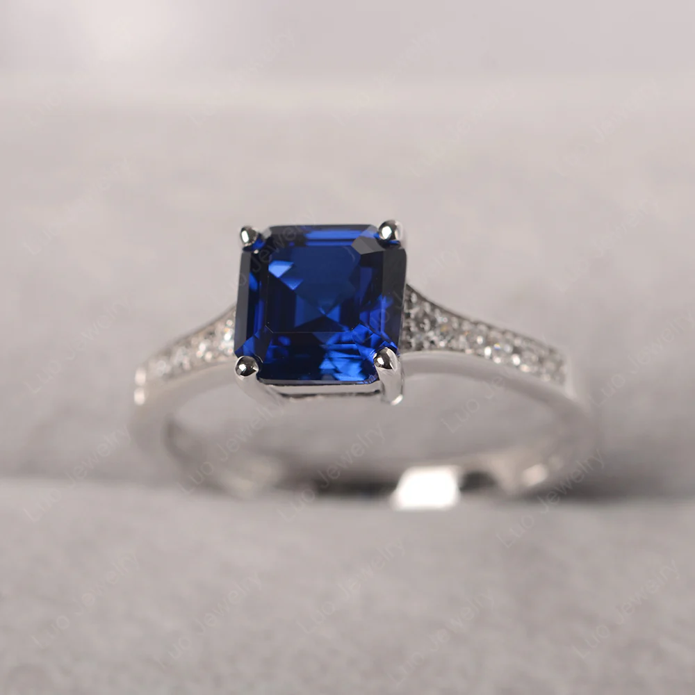 Sapphire Asscher Cut Ring - Image 2
