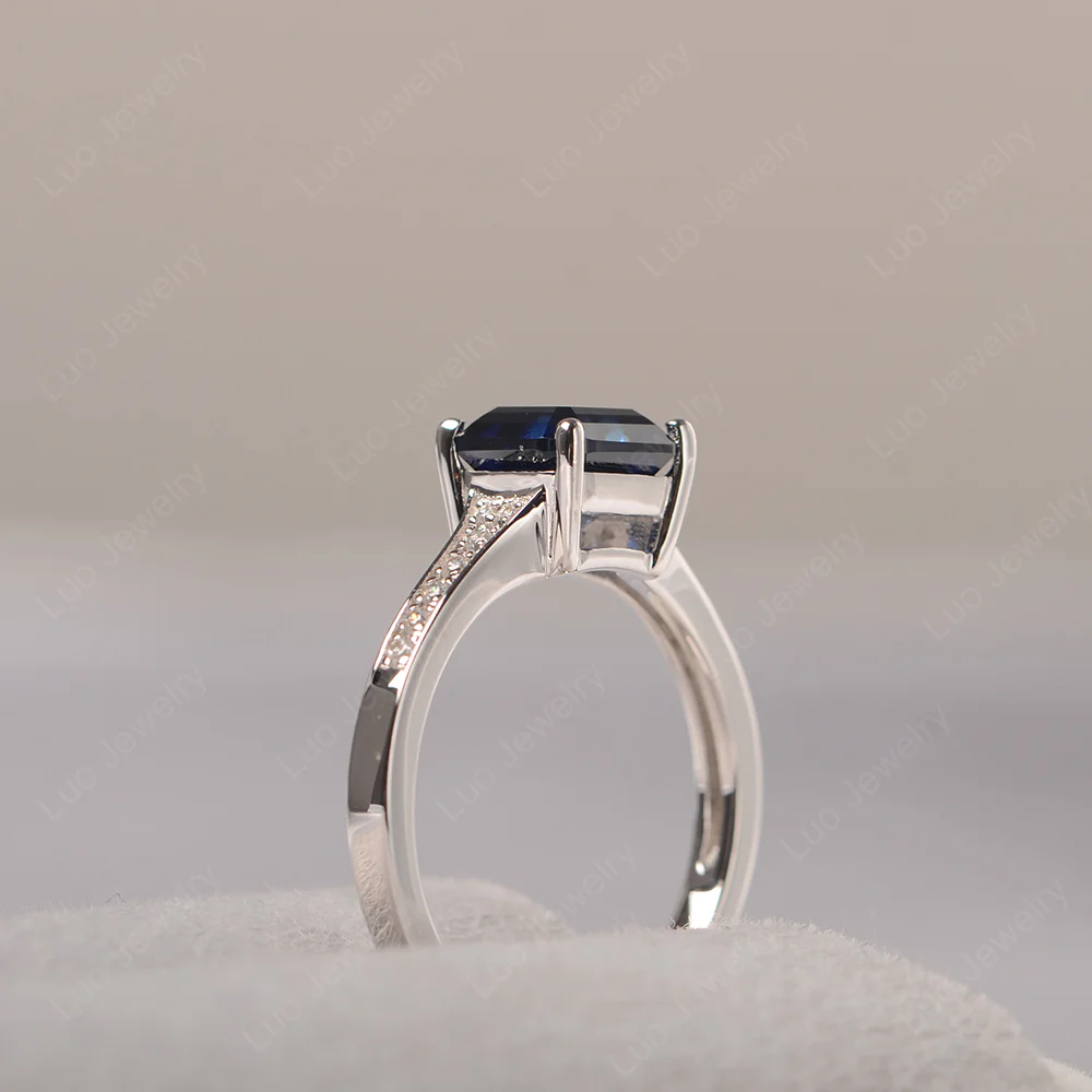 Sapphire Asscher Cut Ring - Image 4