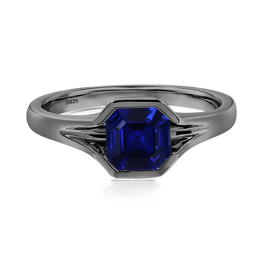 Sapphire Bezel Set Engagement Ring - Image 2
