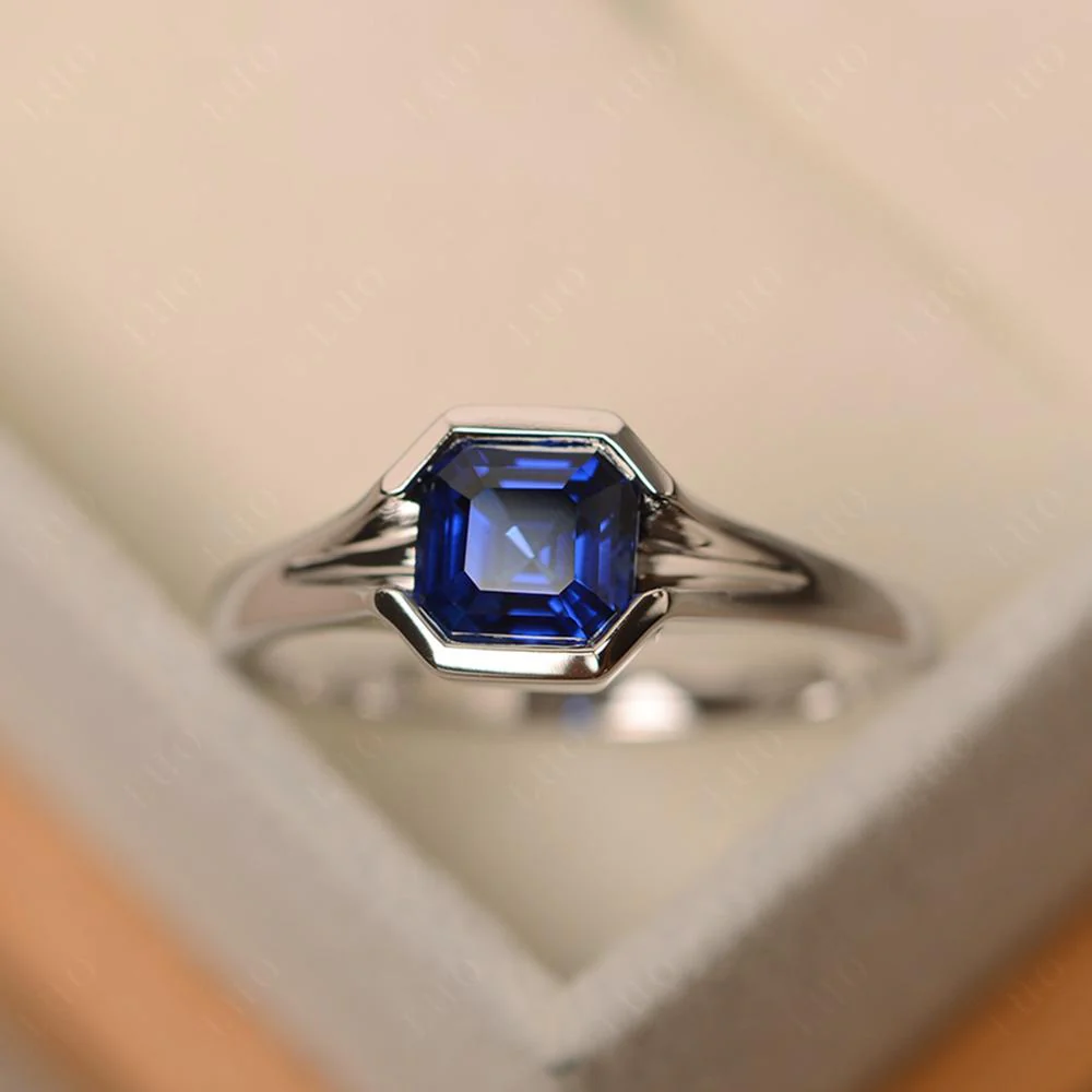 Sapphire Bezel Set Engagement Ring - Image 29