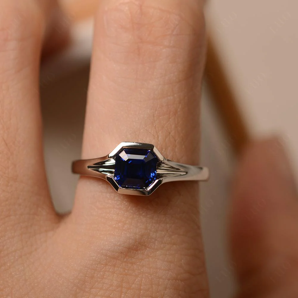 Sapphire Bezel Set Engagement Ring - Image 33
