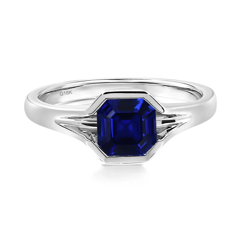 Sapphire Bezel Set Engagement Ring - Image 6