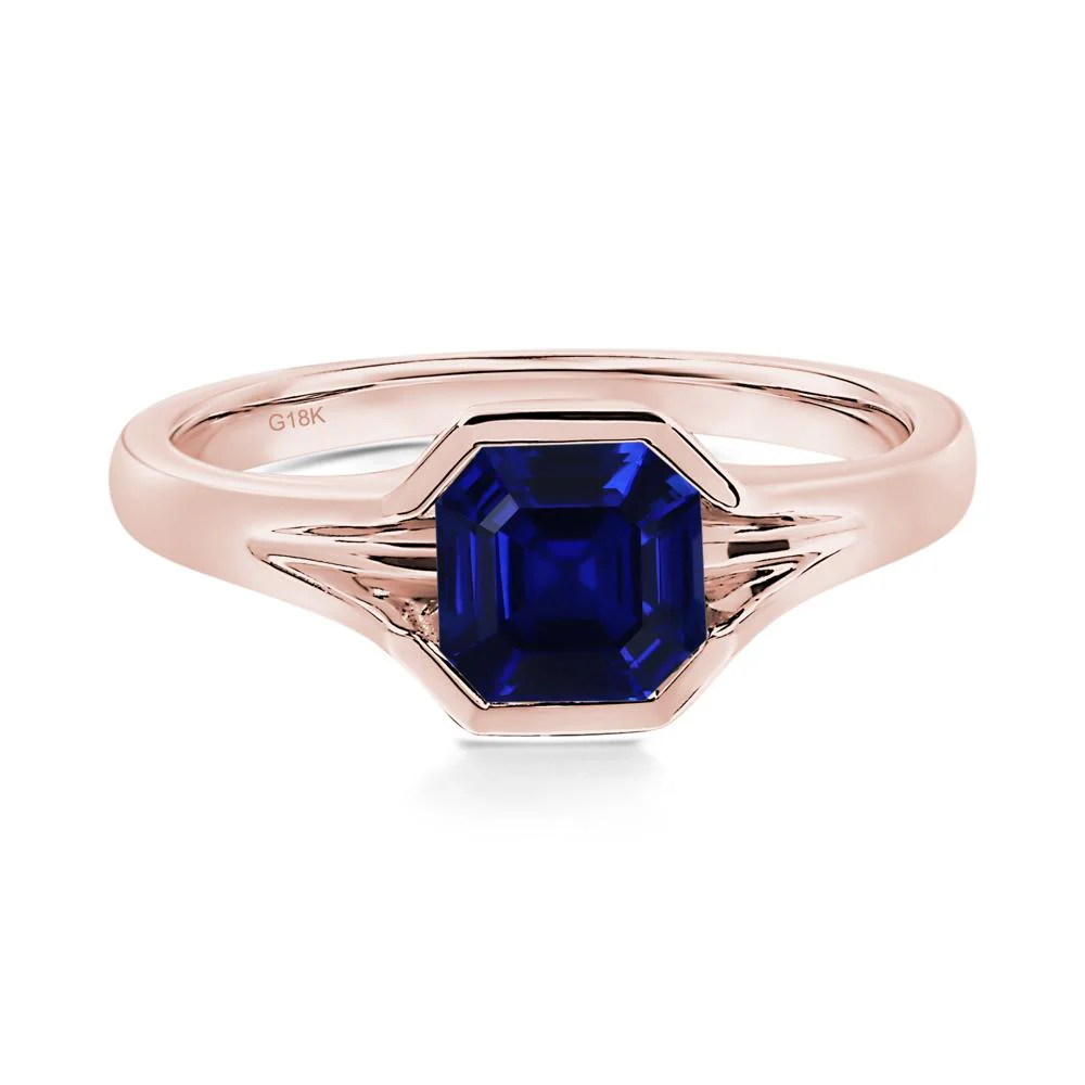 Sapphire Bezel Set Engagement Ring - Image 8