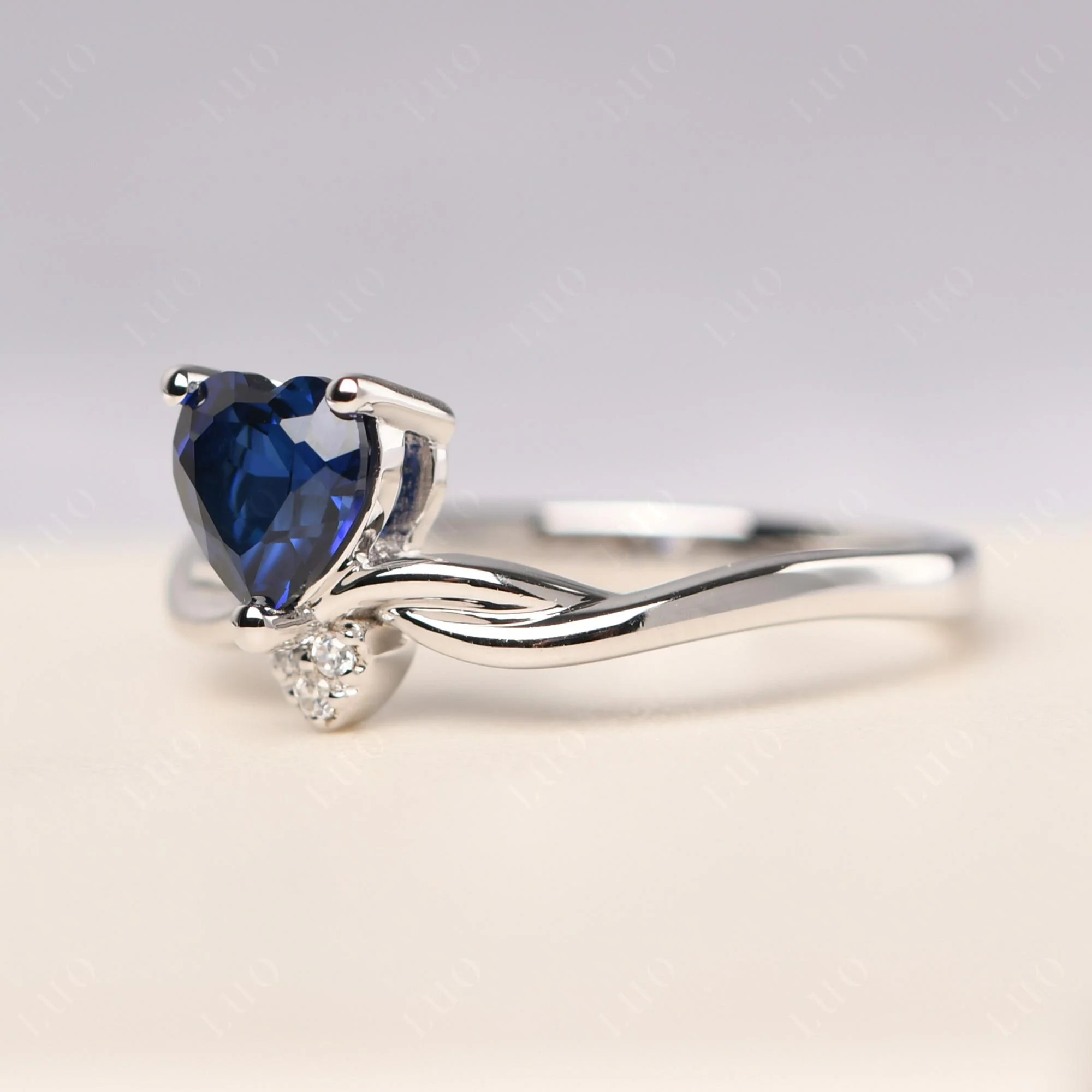Sapphire Twisted Heart Ring - Image 11
