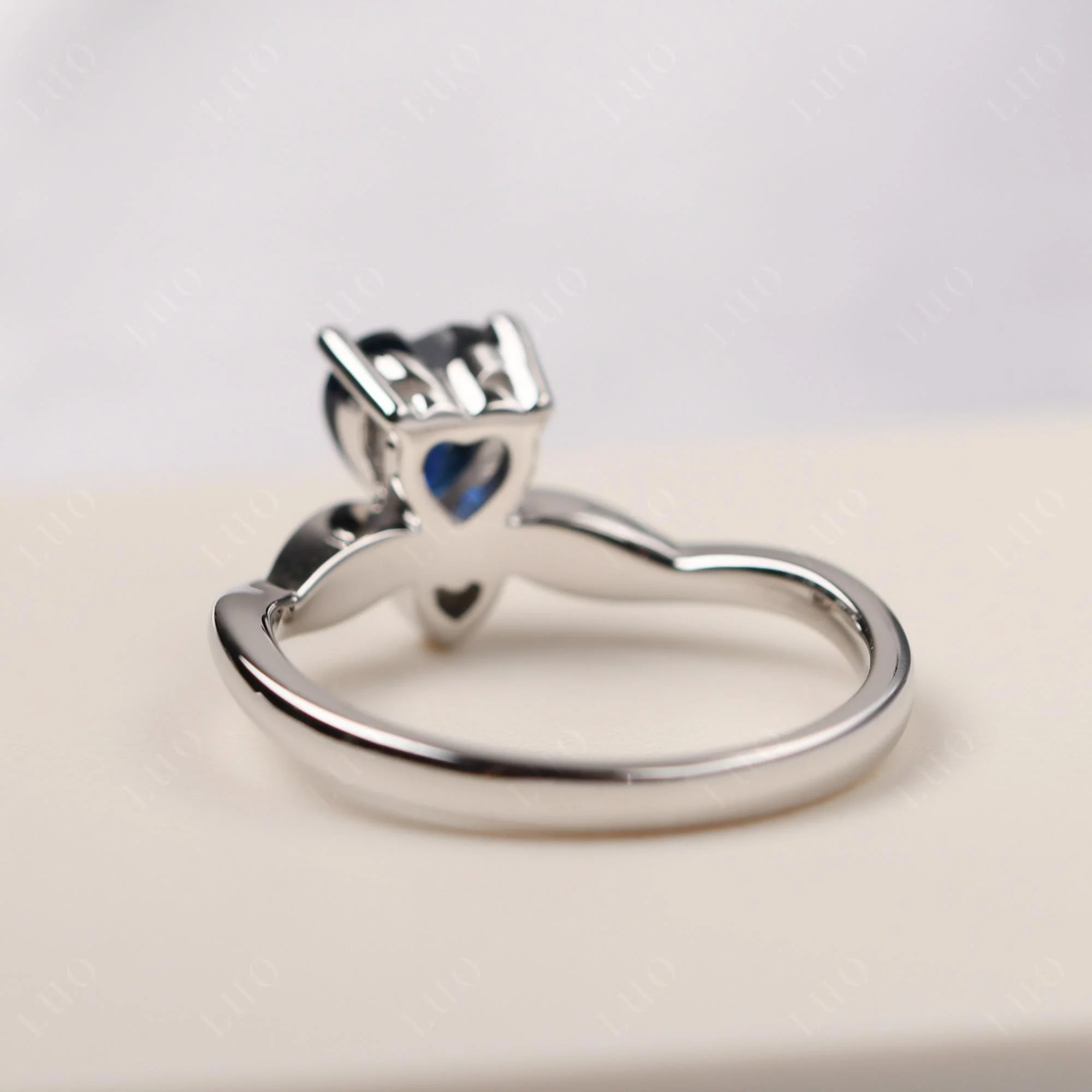 Sapphire Twisted Heart Ring - Image 12