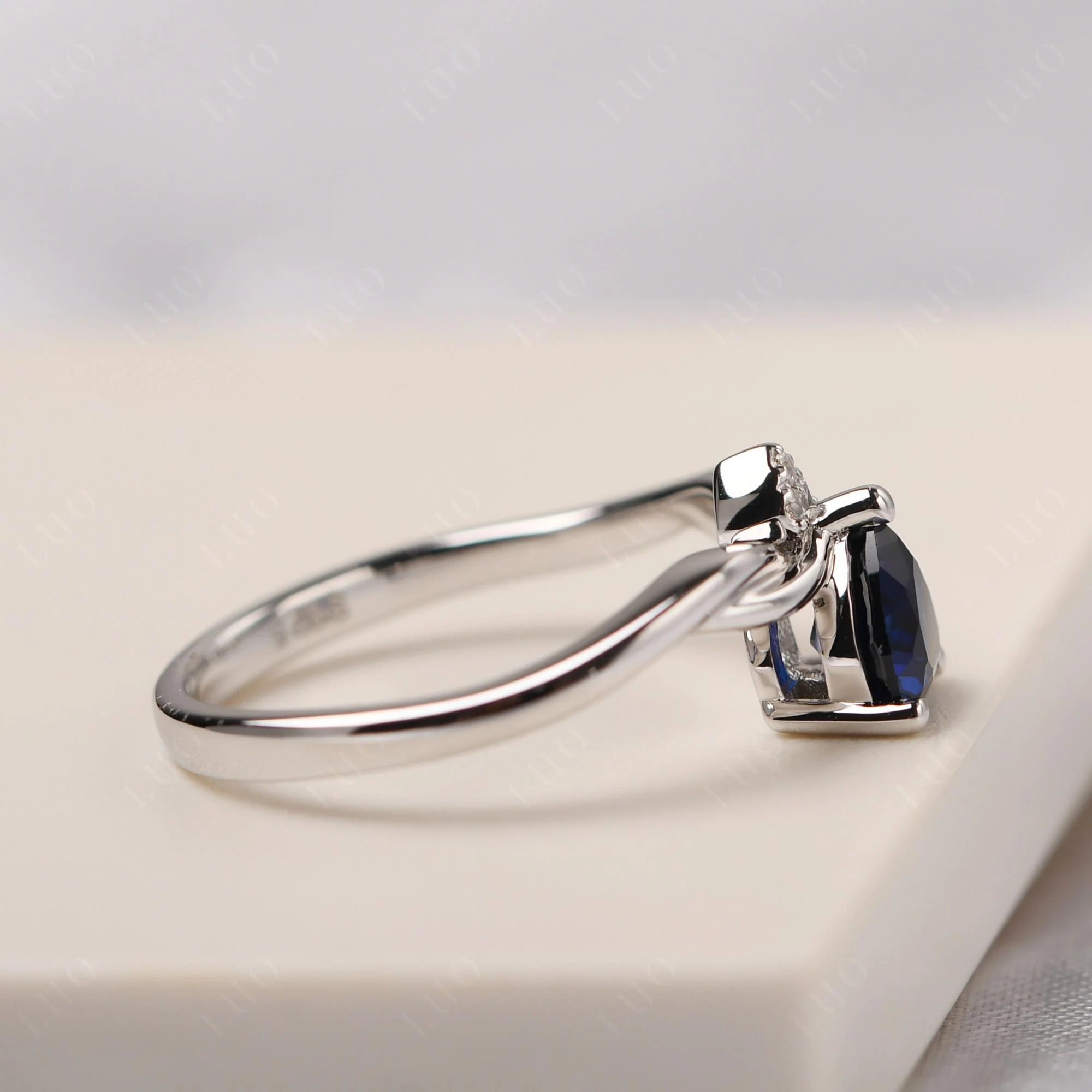 Sapphire Twisted Heart Ring - Image 13