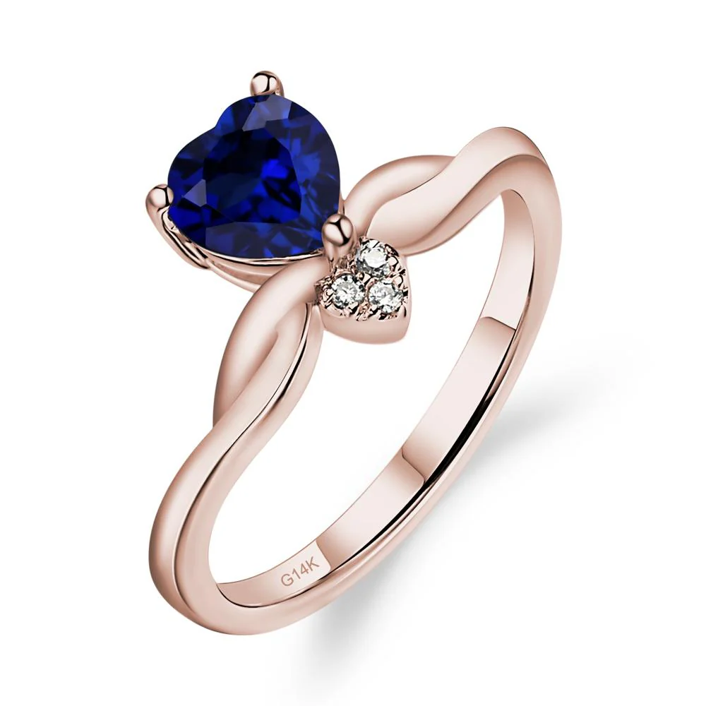 Sapphire Twisted Heart Ring - Image 5