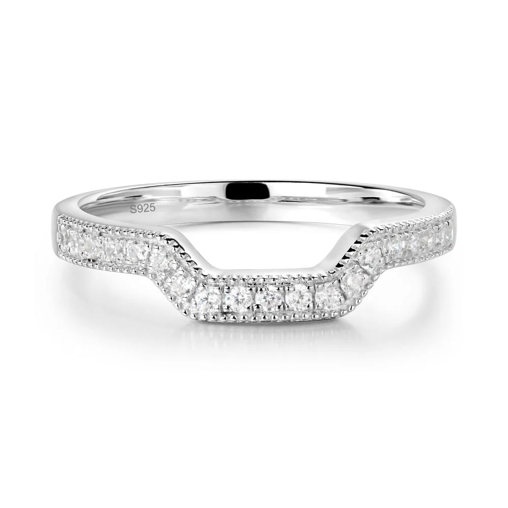 Emerald Cut Sapphire Milgrain Ring - Image 12