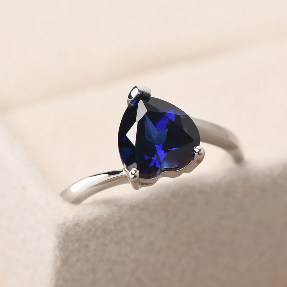 Sapphire Heart Bypass Ring