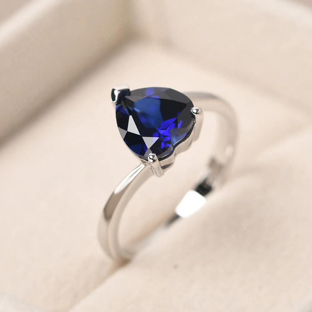 Sapphire Heart Bypass Ring - Image 2