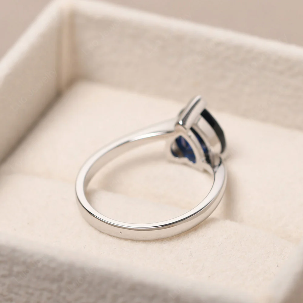 Sapphire Heart Bypass Ring - Image 3