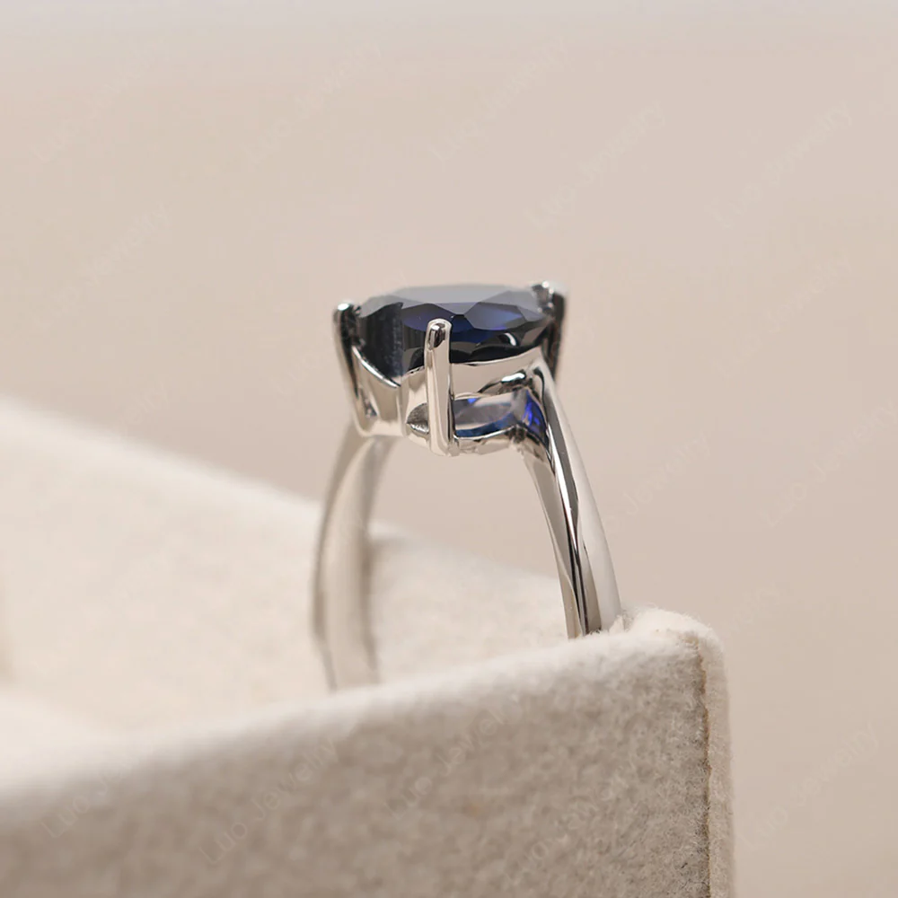 Sapphire Heart Bypass Ring - Image 4