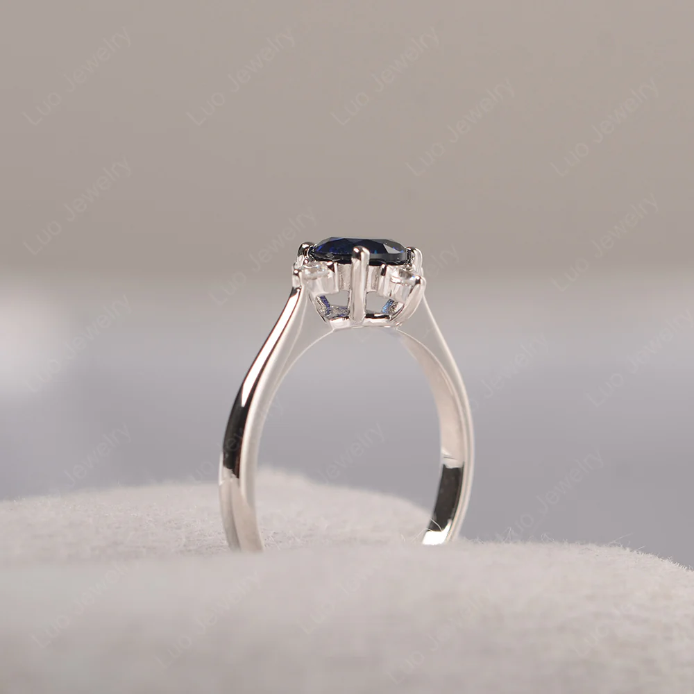 Sapphire Starburst Engagement Ring - Image 5