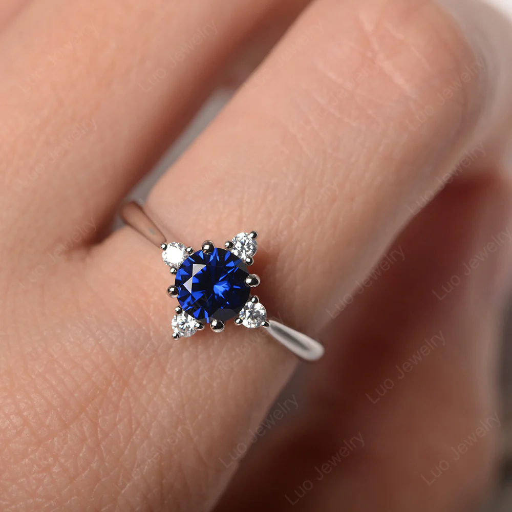 Sapphire Starburst Engagement Ring - Image 6