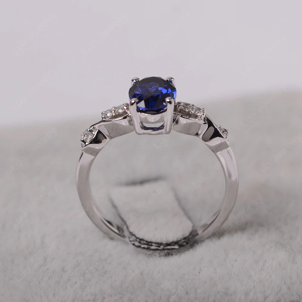 Oval Sapphire Infinity Engagement Ring - Image 3