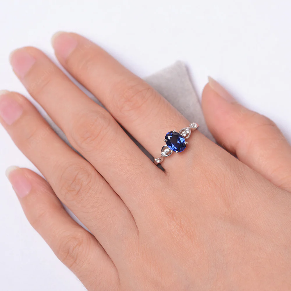 Oval Sapphire Infinity Engagement Ring - Image 4