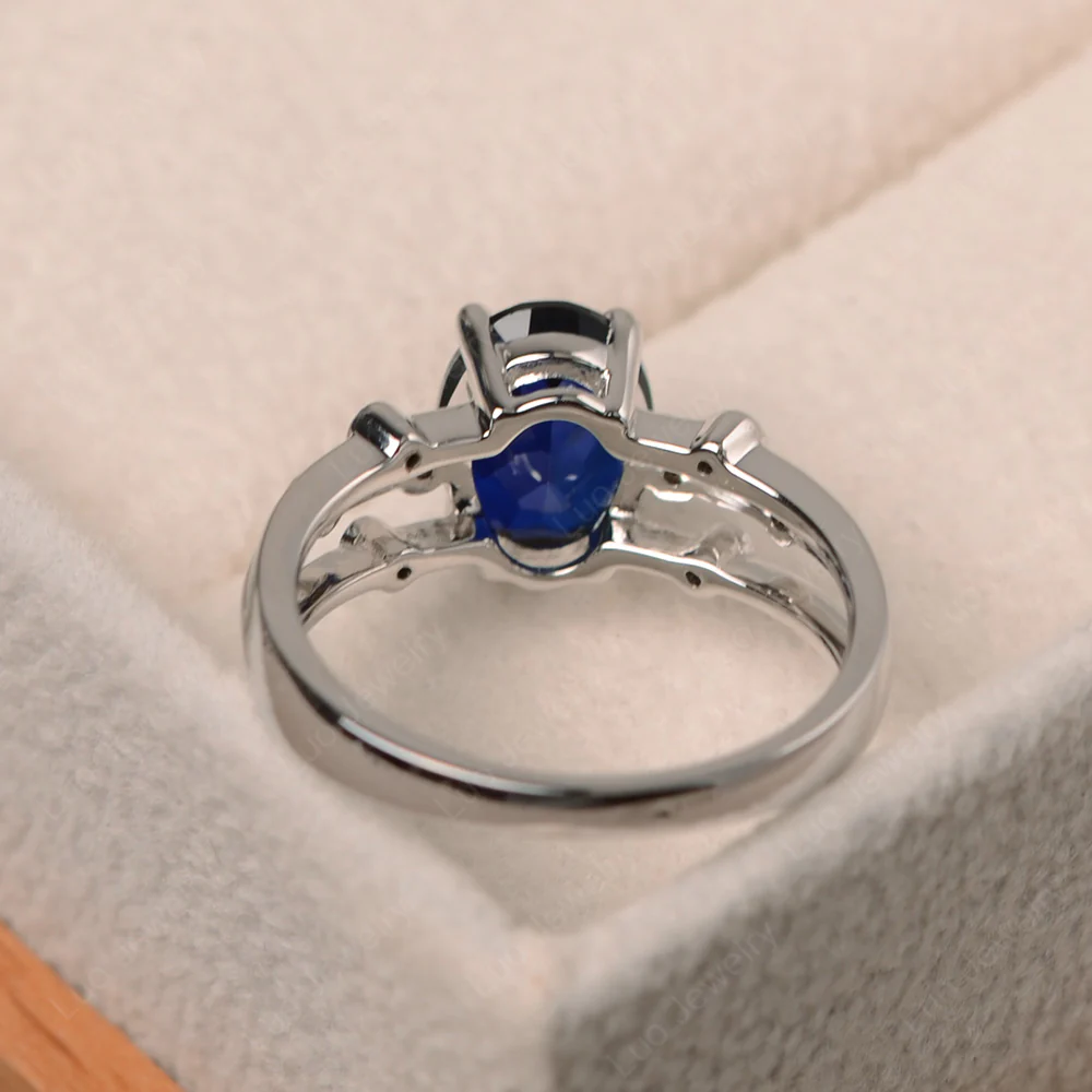 Oval Shaped Sapphire Art Deco Ring - Image 3