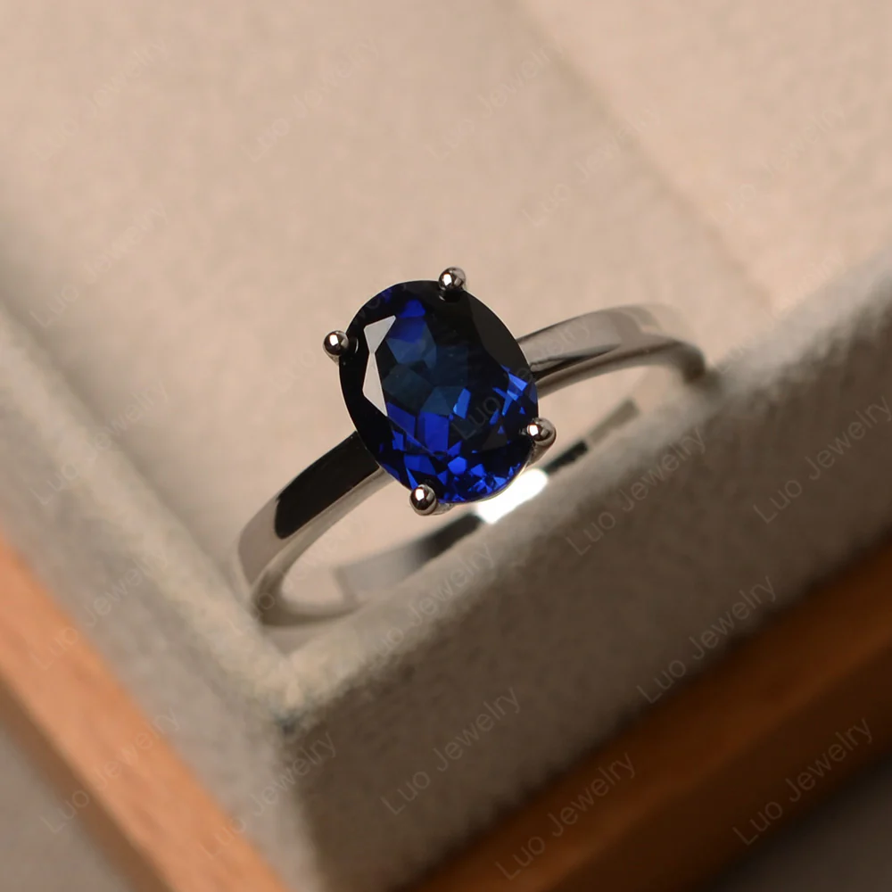 Sapphire Oval Solitaire Ring - Image 2