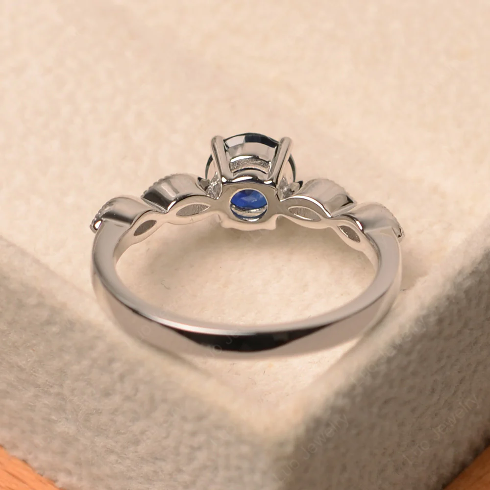 Sapphire Milgrain Vintage Inspired Ring - Image 3
