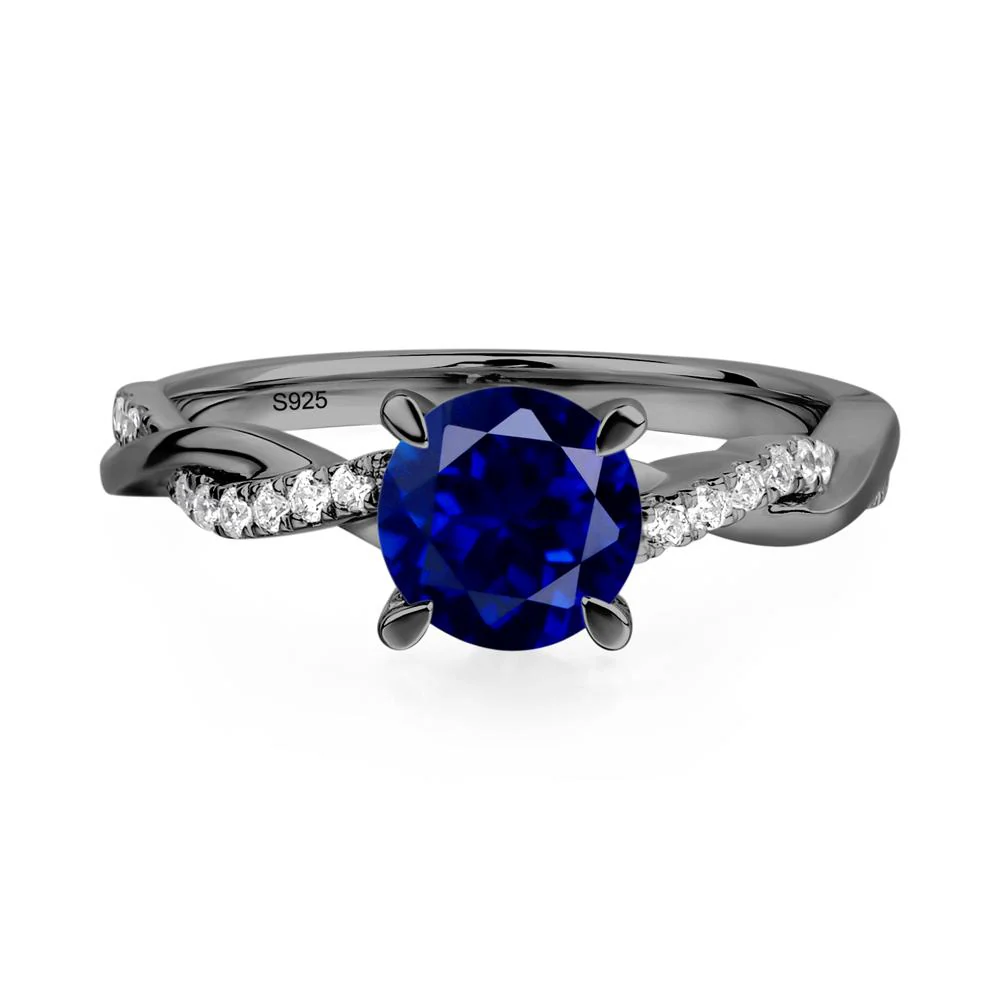 Sapphire Twisted Engagement Ring - Image 2