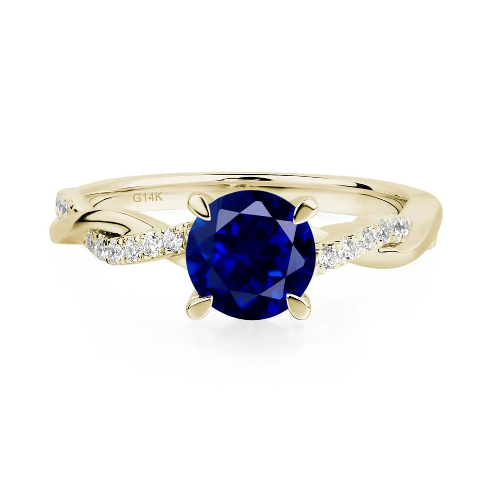 Sapphire Twisted Engagement Ring - Image 4