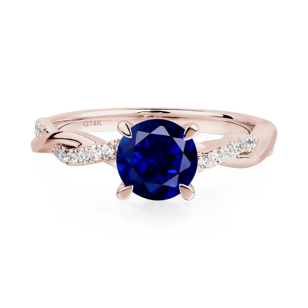 Sapphire Twisted Engagement Ring - Image 5
