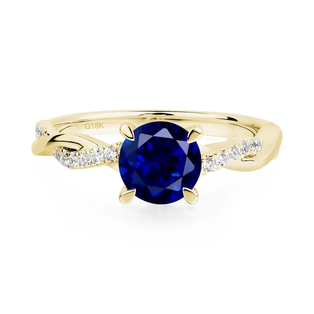 Sapphire Twisted Engagement Ring - Image 7