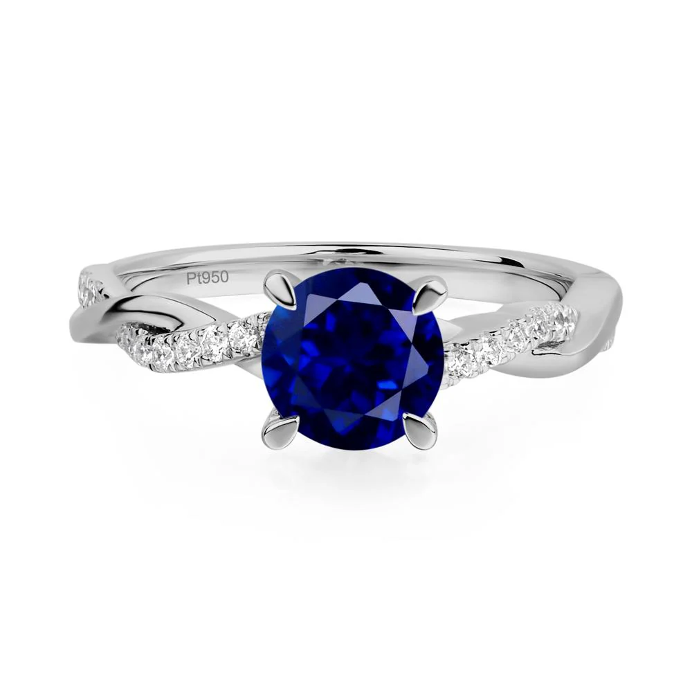 Sapphire Twisted Engagement Ring - Image 9