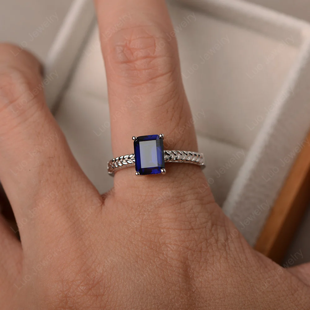 Sapphire Woven Engagement Ring - Image 4