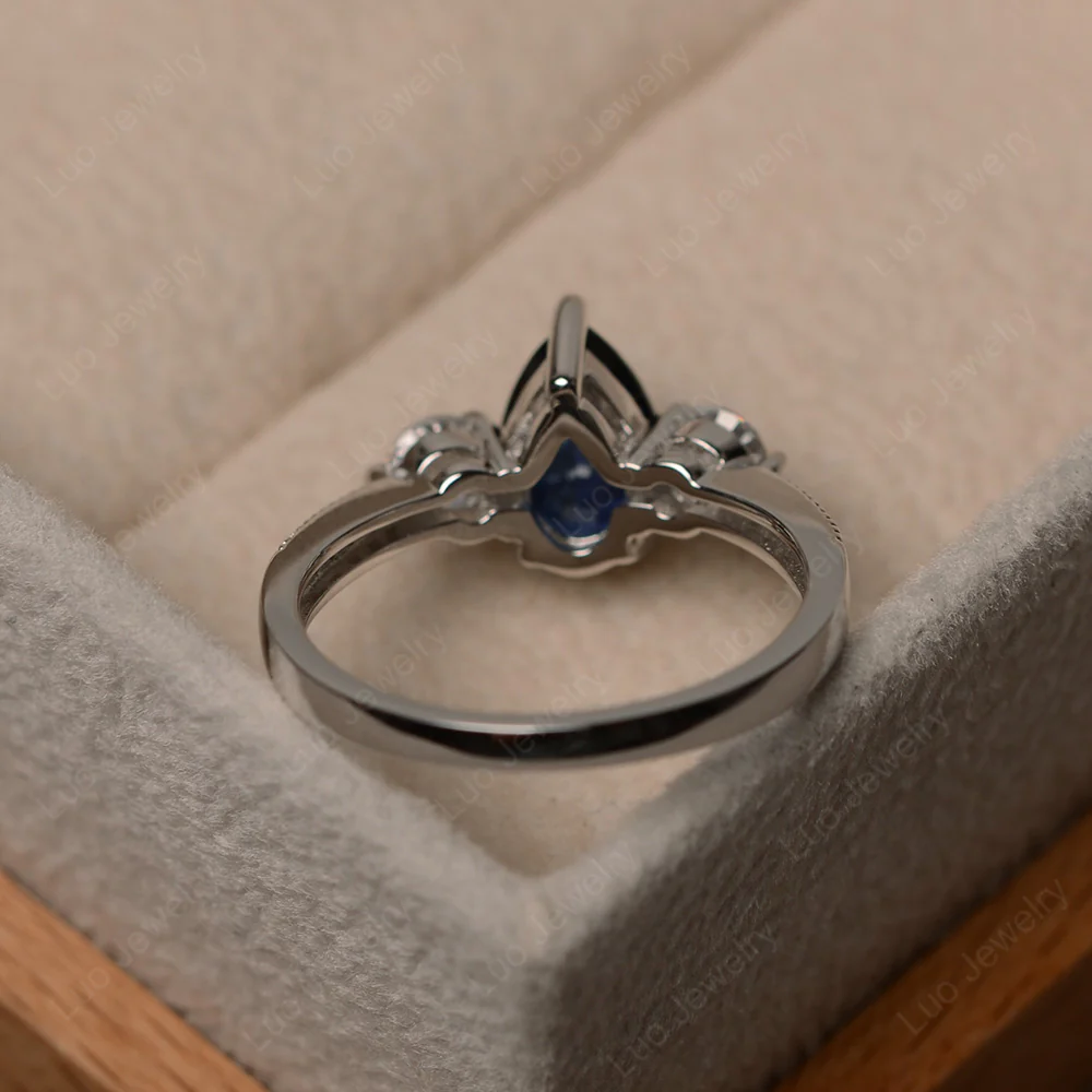 Pear Shaped Sapphire Engagement Ring - Image 3