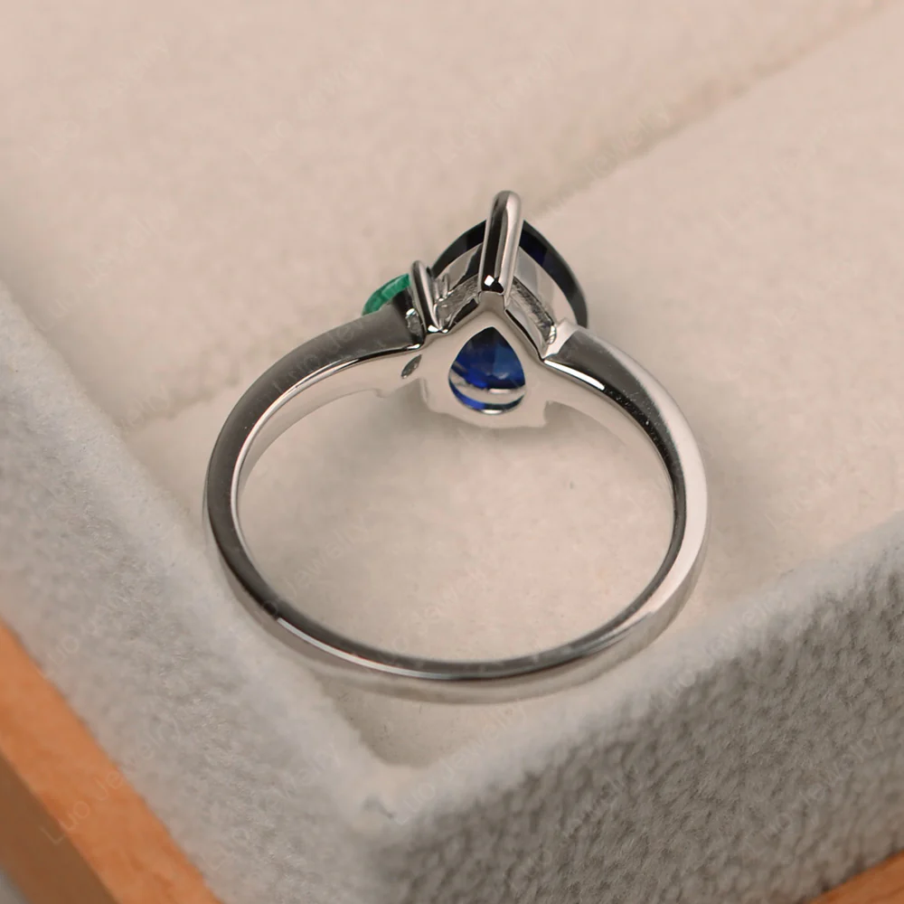 Unique Pear Shaped Sapphire Ring - Image 3