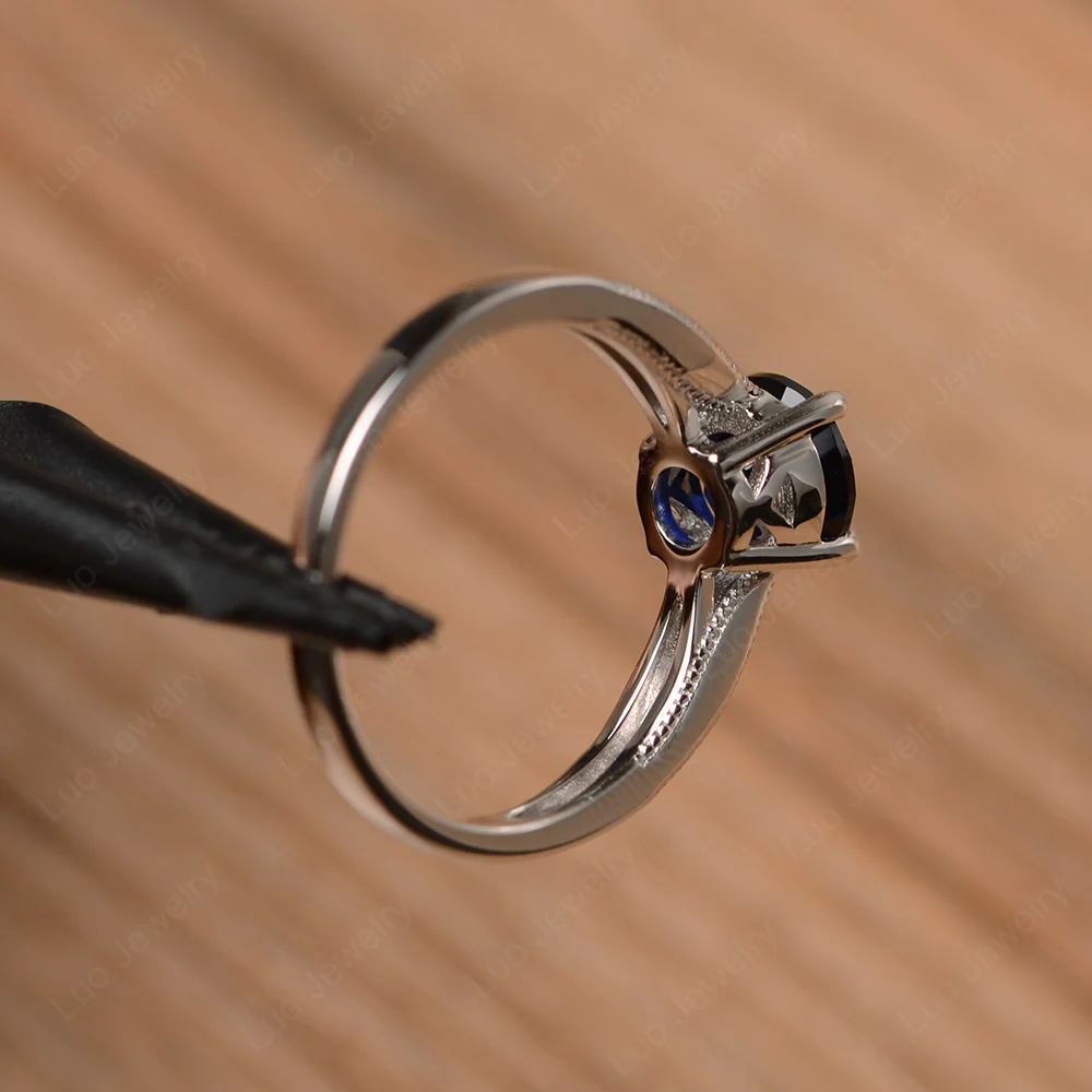 Sapphire Simple Engagement Ring - Image 3
