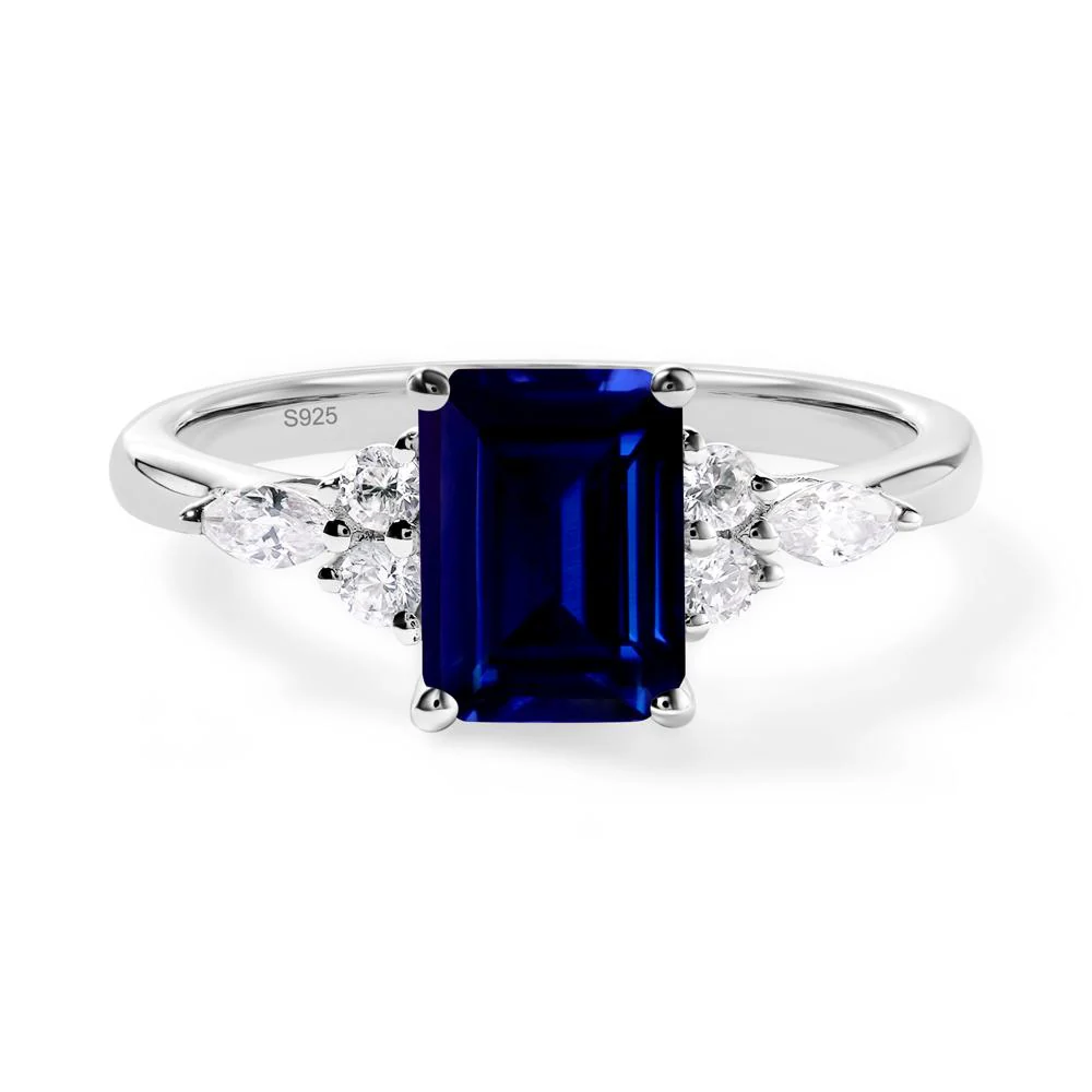 Simple Emerald Cut Sapphire Ring