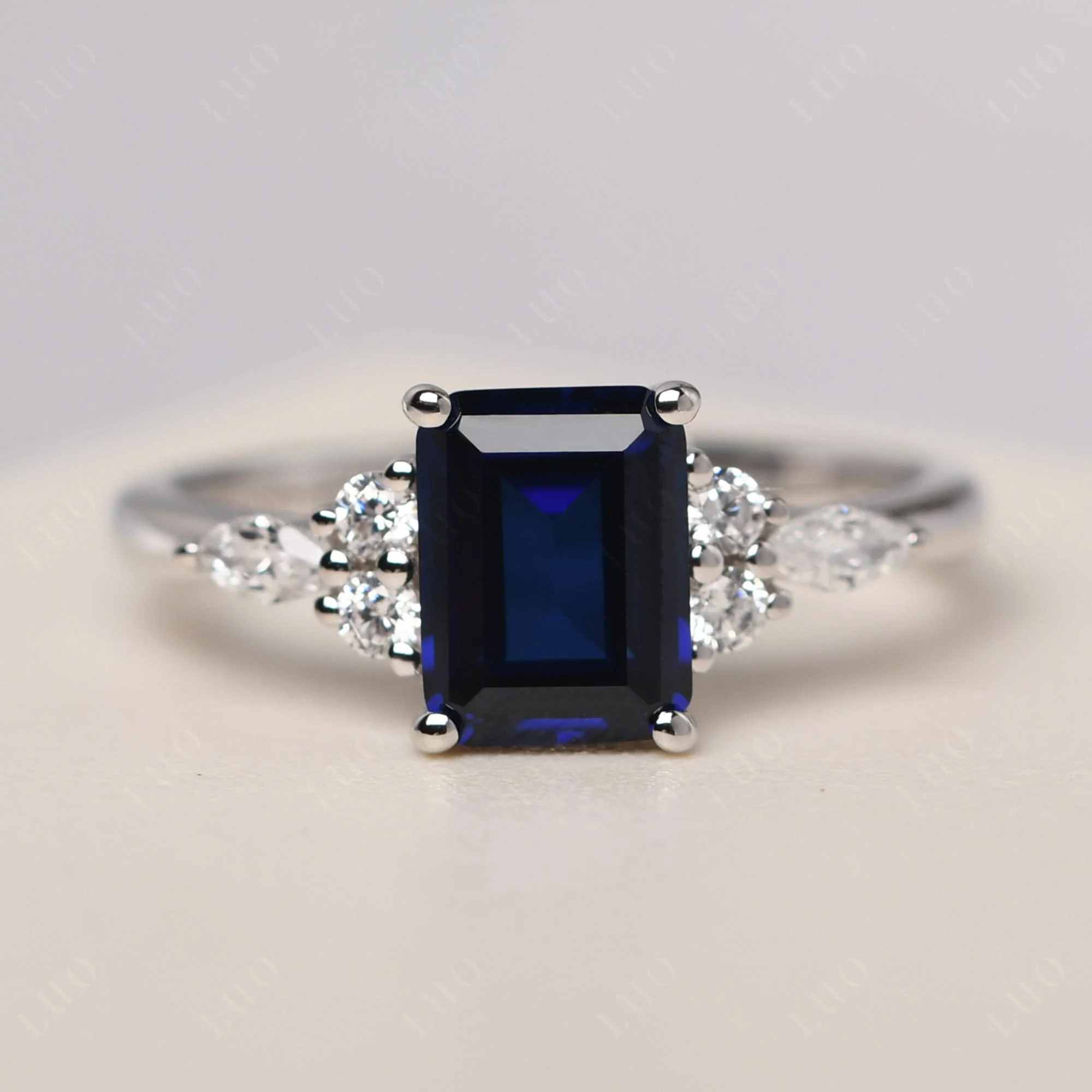 Simple Emerald Cut Sapphire Ring - Image 29