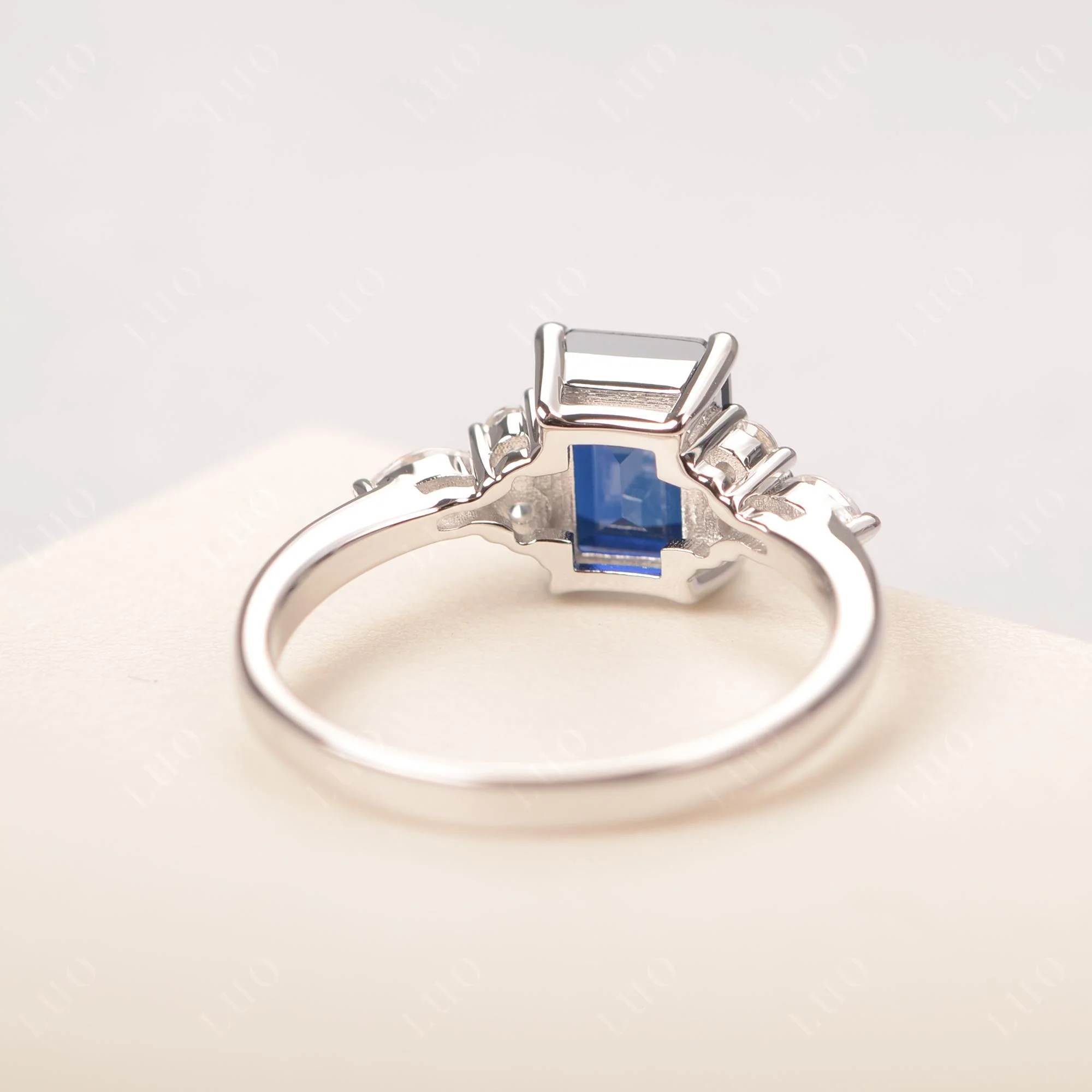 Simple Emerald Cut Sapphire Ring - Image 32