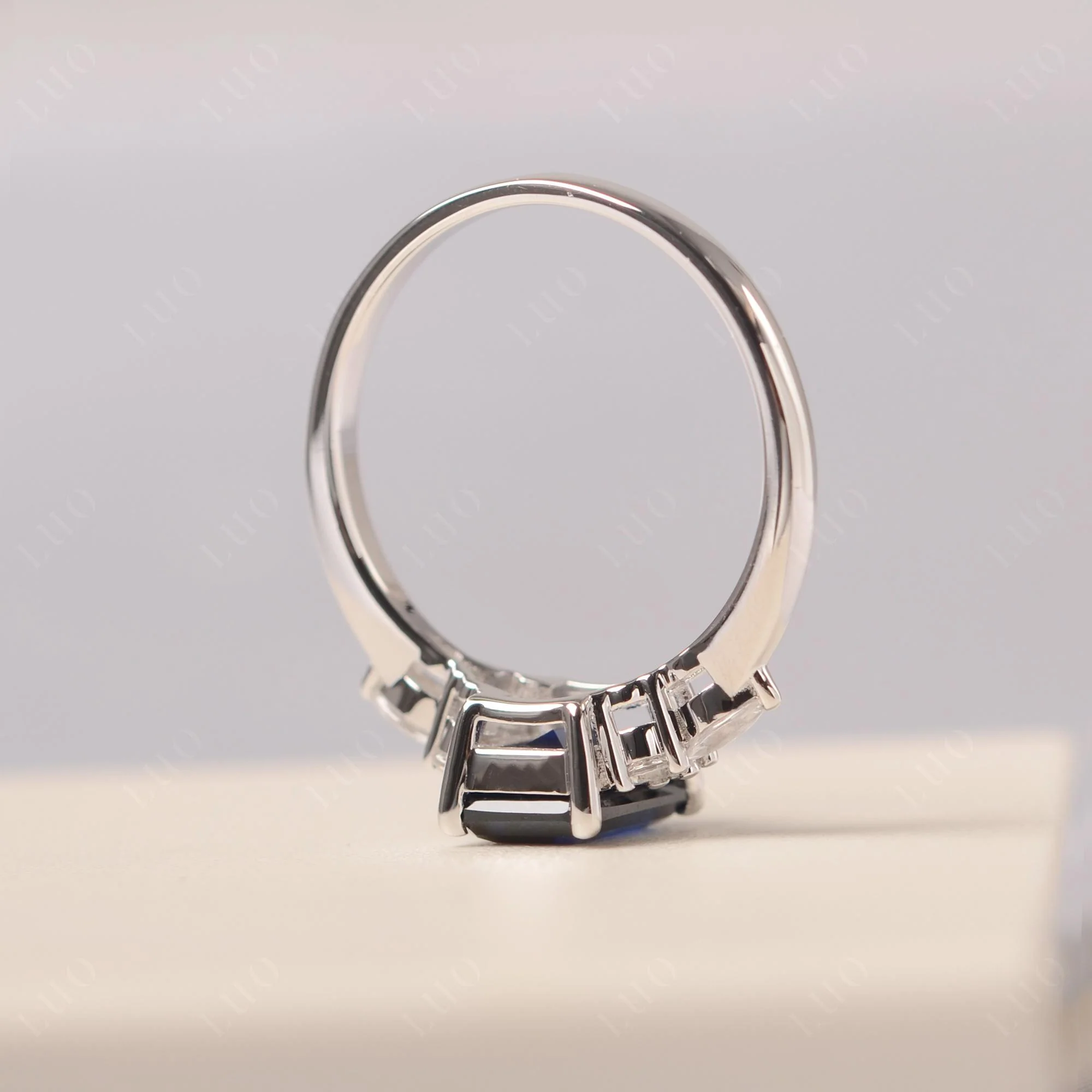 Simple Emerald Cut Sapphire Ring - Image 33