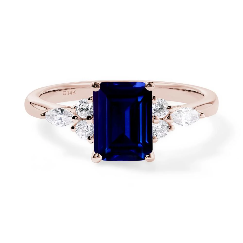 Simple Emerald Cut Sapphire Ring - Image 5