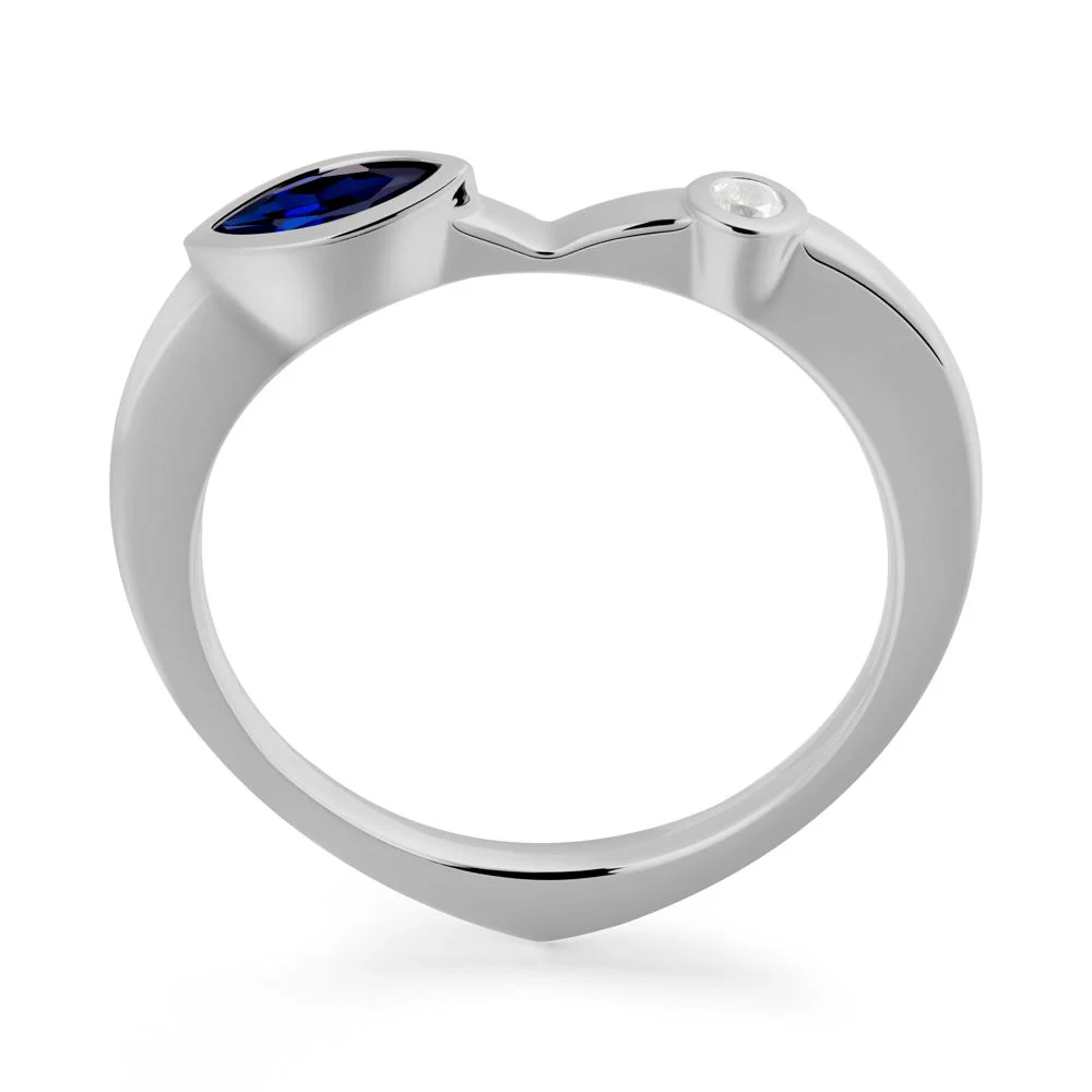 Sapphire Ring with Hidden Heart Design