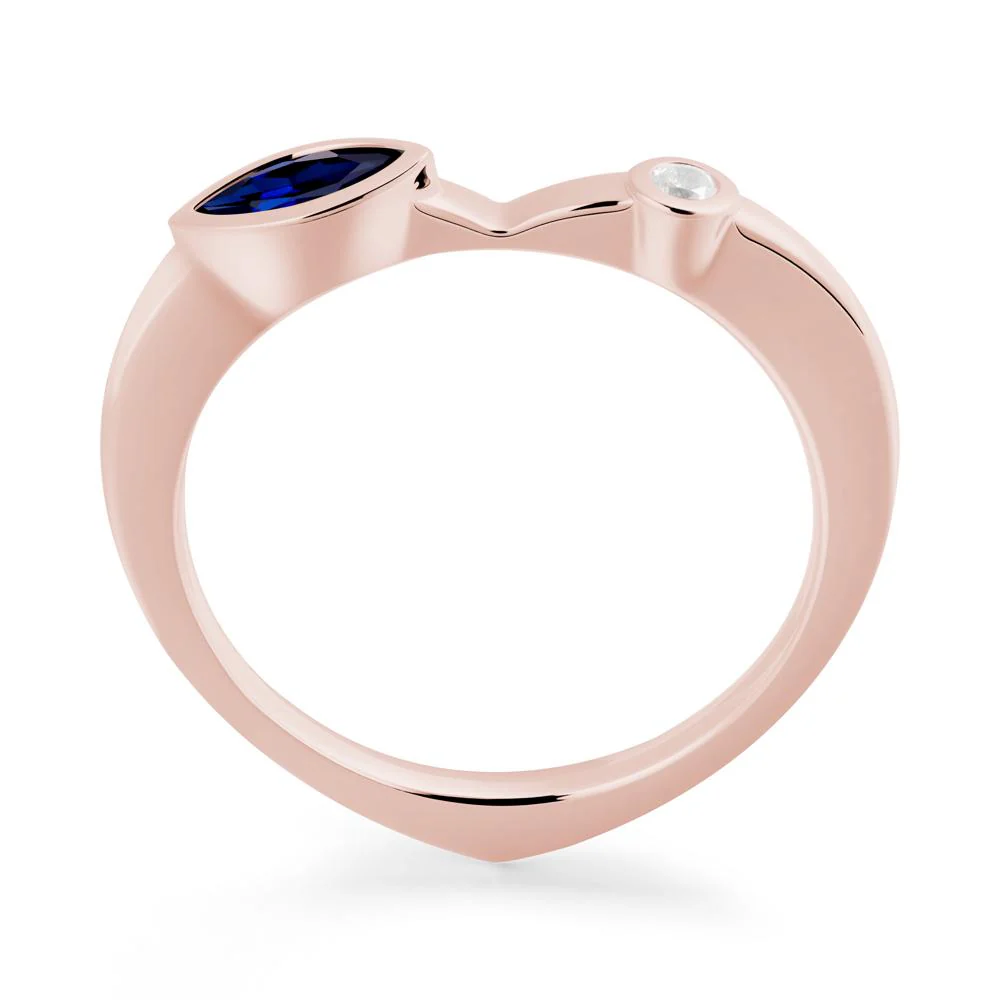 Sapphire Ring with Hidden Heart Design - Image 3