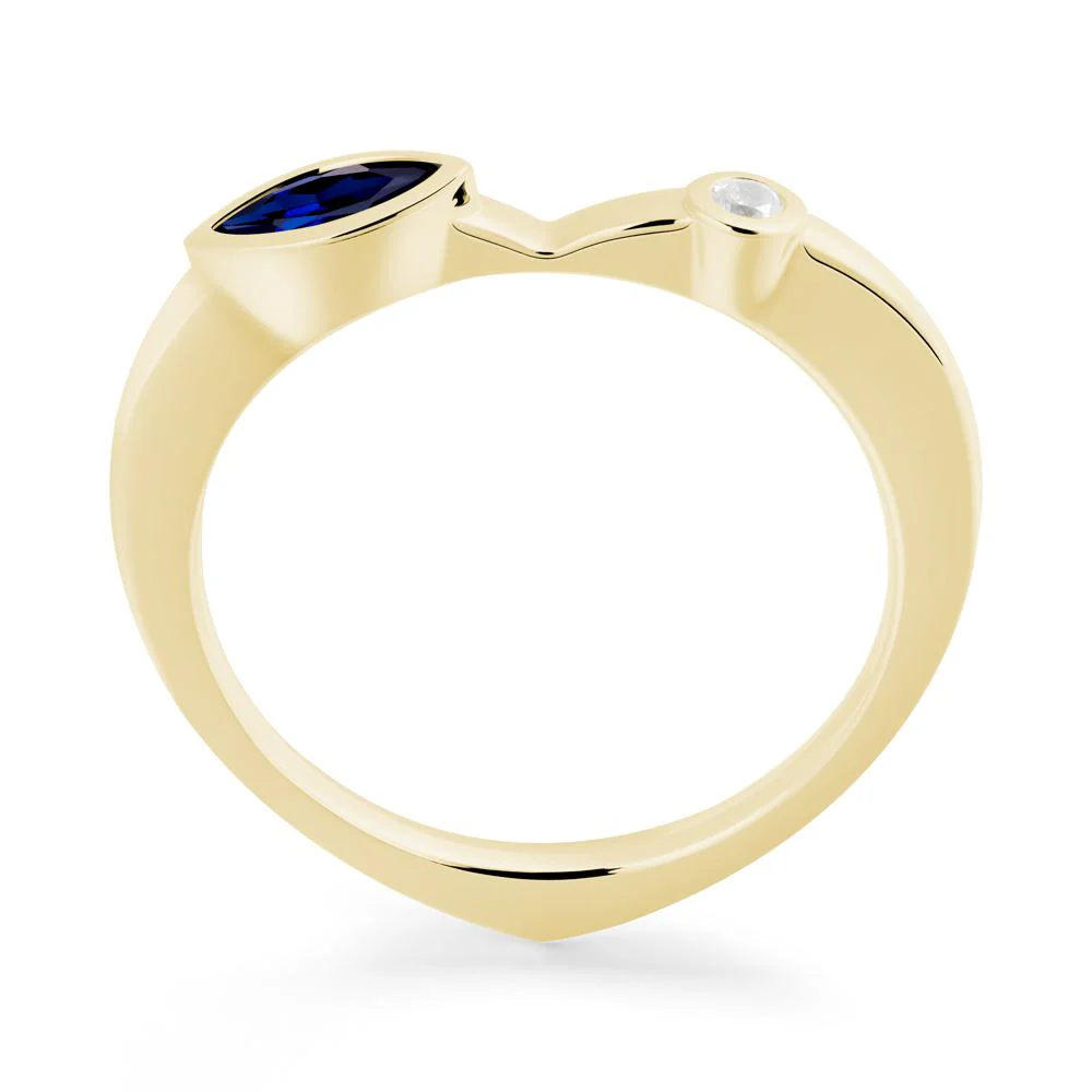 Sapphire Ring with Hidden Heart Design - Image 4