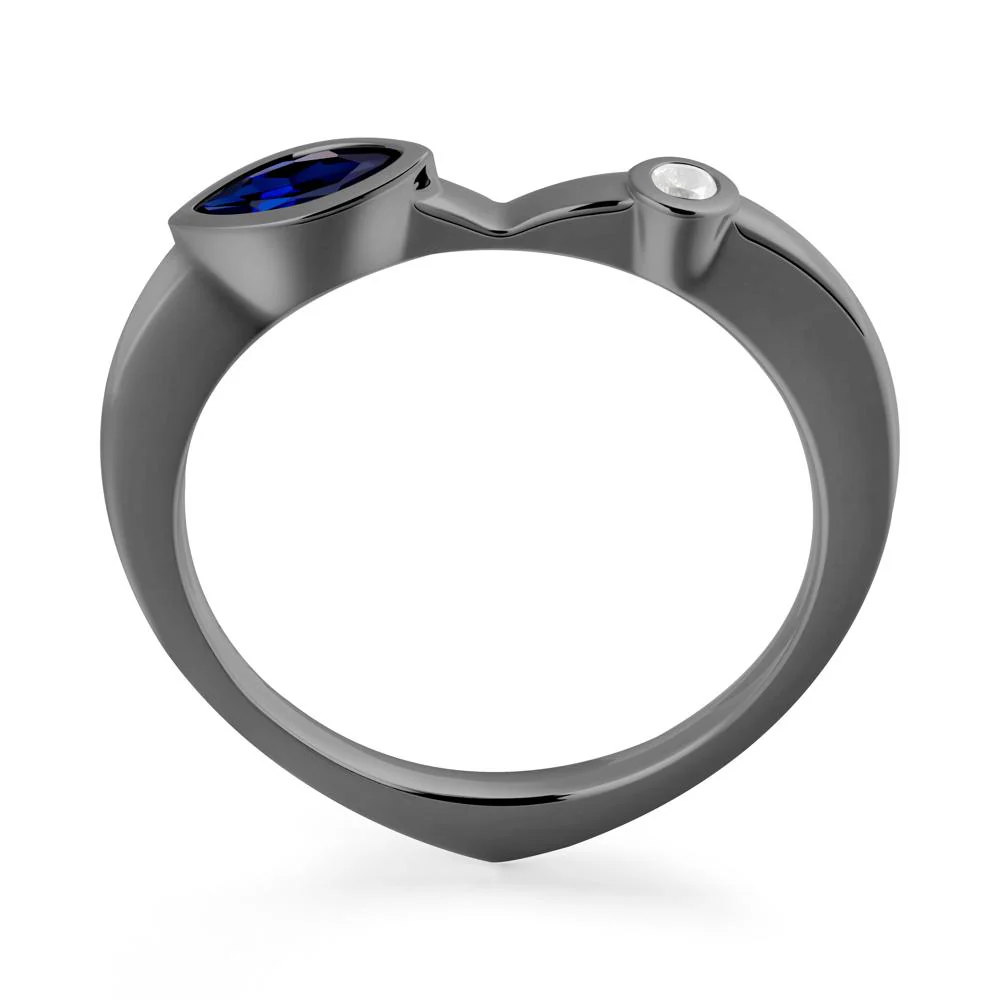 Sapphire Ring with Hidden Heart Design - Image 7