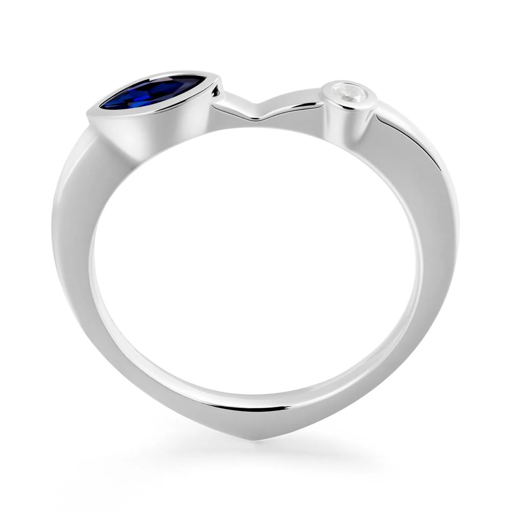 Sapphire Ring with Hidden Heart Design - Image 9