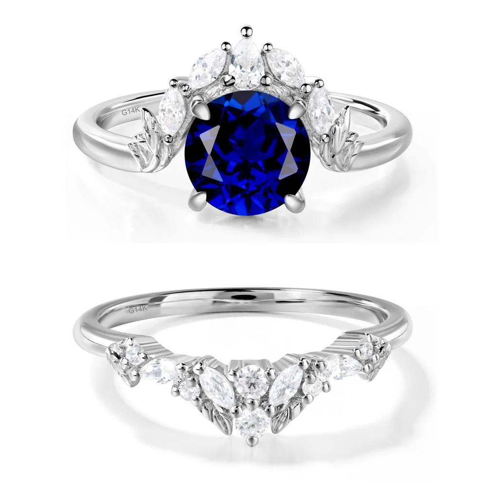 Sapphire Ring with Marquise Side Stone - Image 13