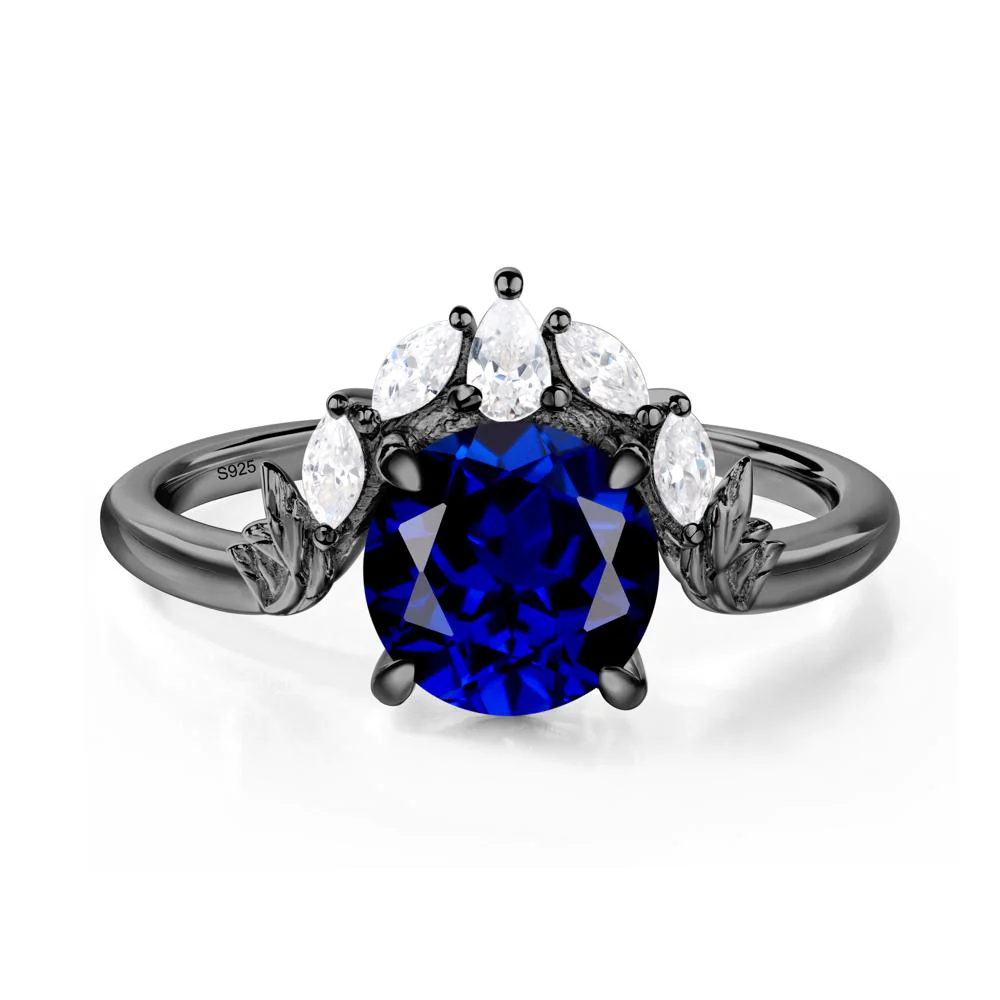 Sapphire Ring with Marquise Side Stone - Image 2