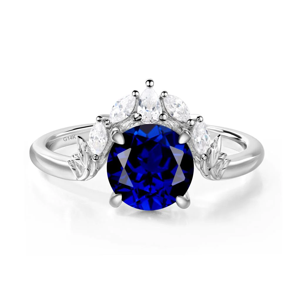 Sapphire Ring with Marquise Side Stone - Image 3