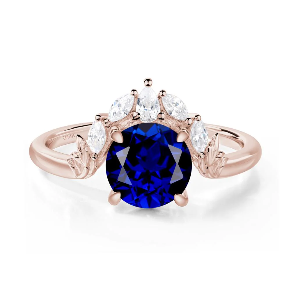 Sapphire Ring with Marquise Side Stone - Image 5