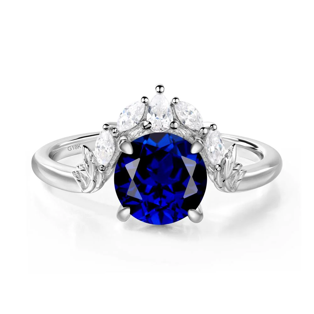 Sapphire Ring with Marquise Side Stone - Image 6