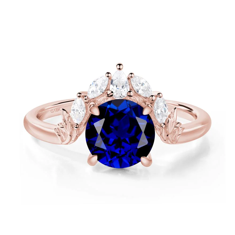 Sapphire Ring with Marquise Side Stone - Image 8