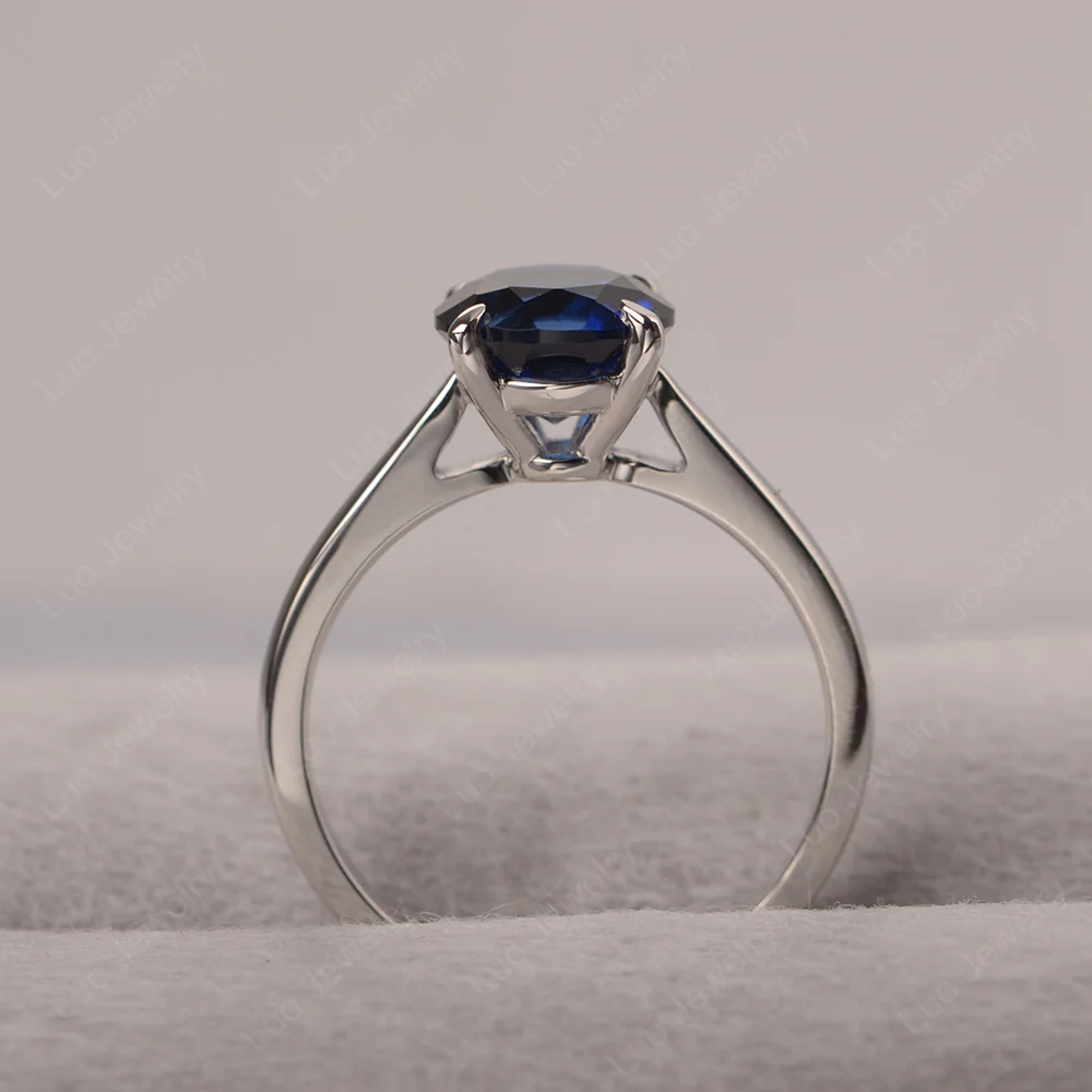 Sapphire Cathedral Solitaire Ring - Image 4